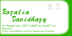 rozalia davidhazy business card